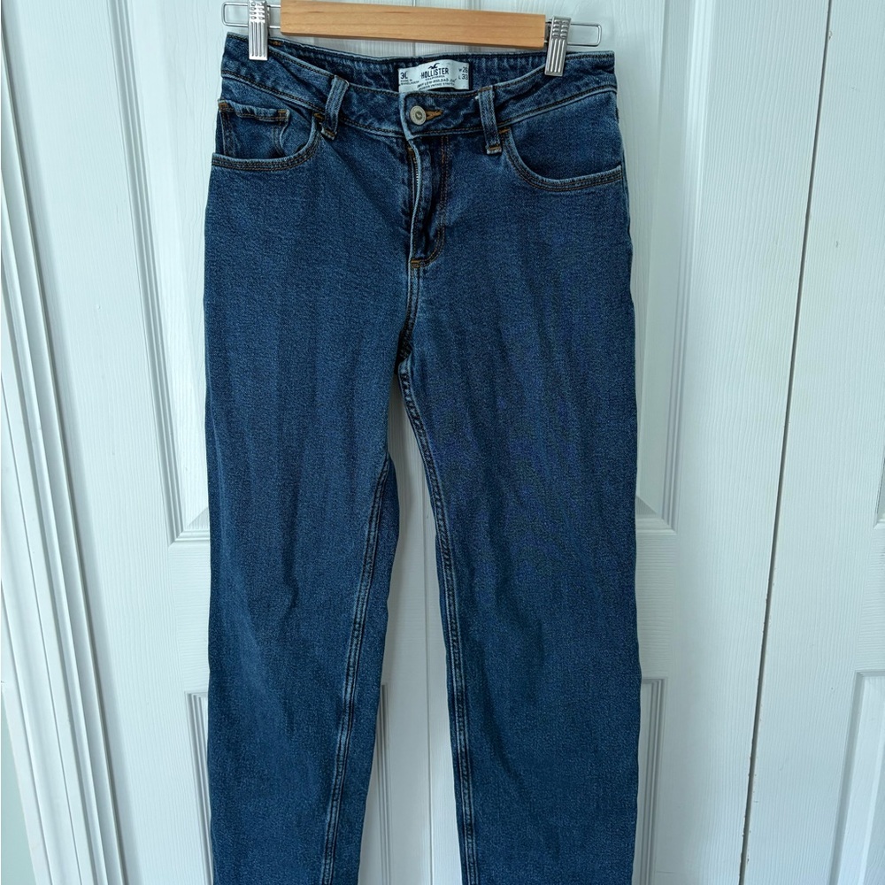 Hollister Dark Blue Curvy Low Rise Dad Jean